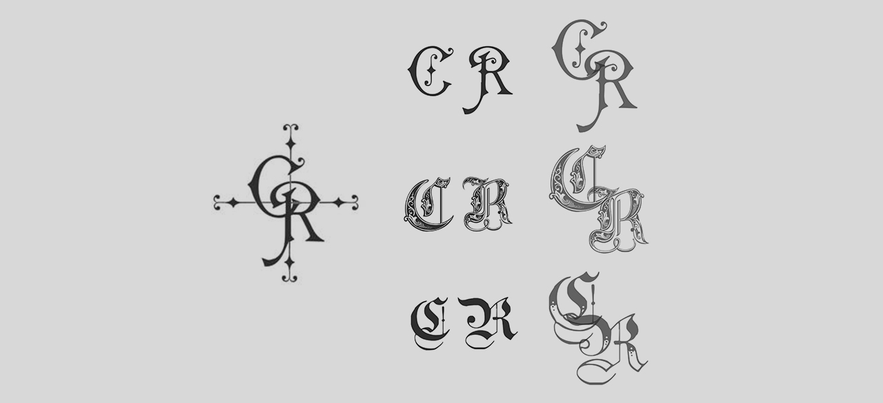 CR Wedding Monogram logo design