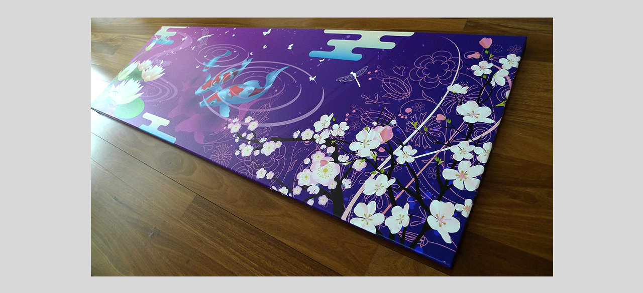 Koi sakura vector artwork canvas